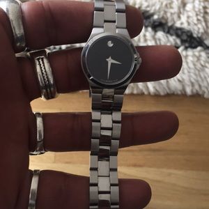 Movado Womens Diamond Stainless Steel Watch